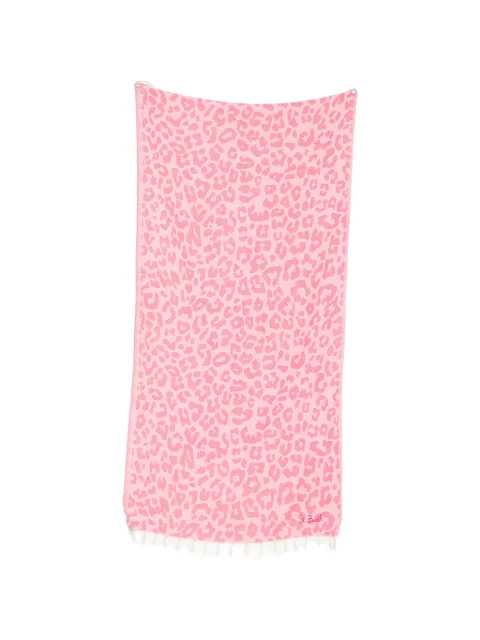 MC2 Saint Barth animal-print fringed beach towel