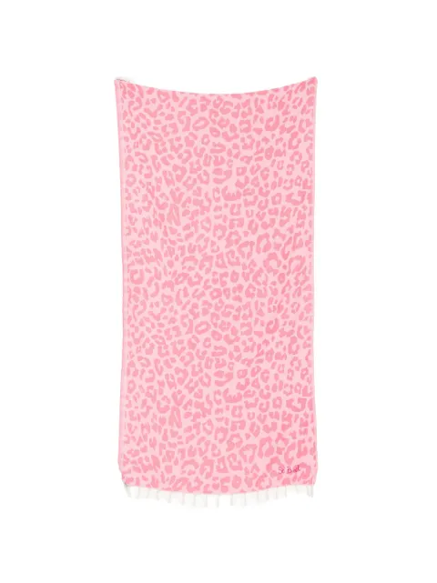 MC2 Saint Barth animal-print fringed beach towel