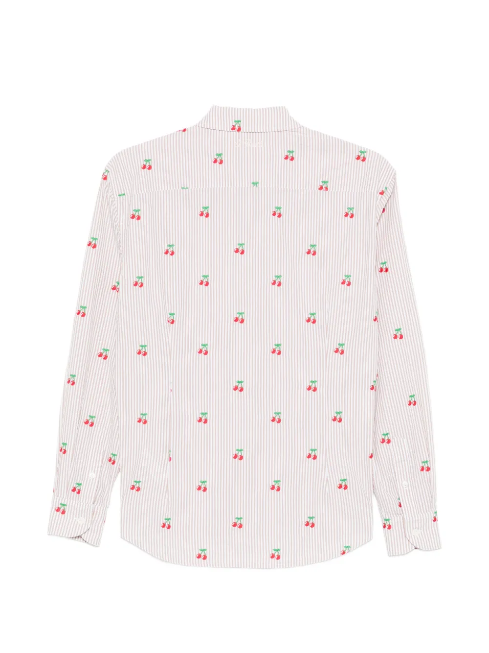 MC2 Saint Barth Gestreepte blouse met kersenprint Beige