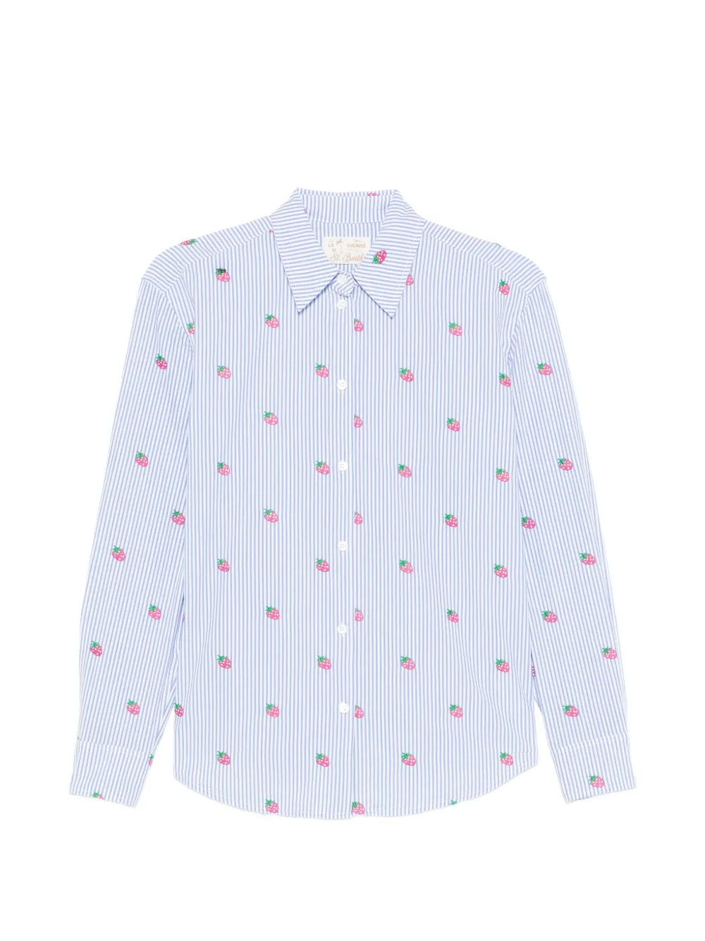 MC2 Saint Barth Gestreepte blouse met geborduurde aardbeien Blauw