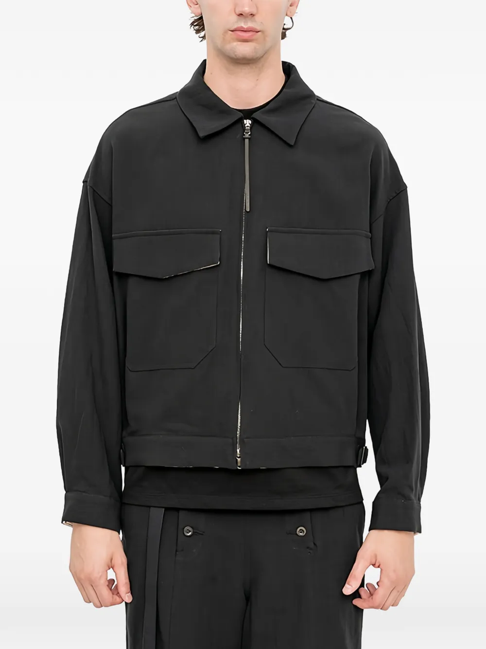 The Viridi-Anne flap-pocket bomber jacket - Nero