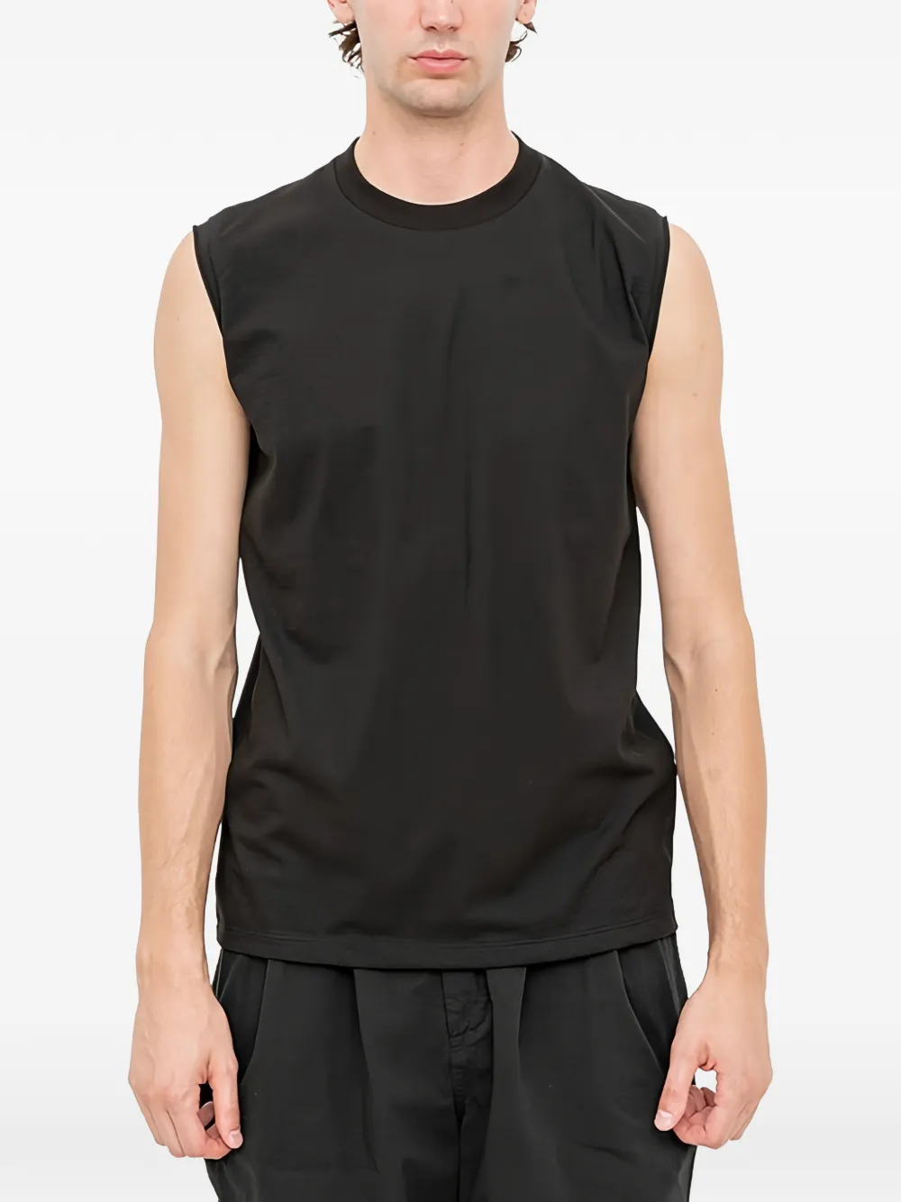 The Viridi-Anne logo-embroidered tank - Nero