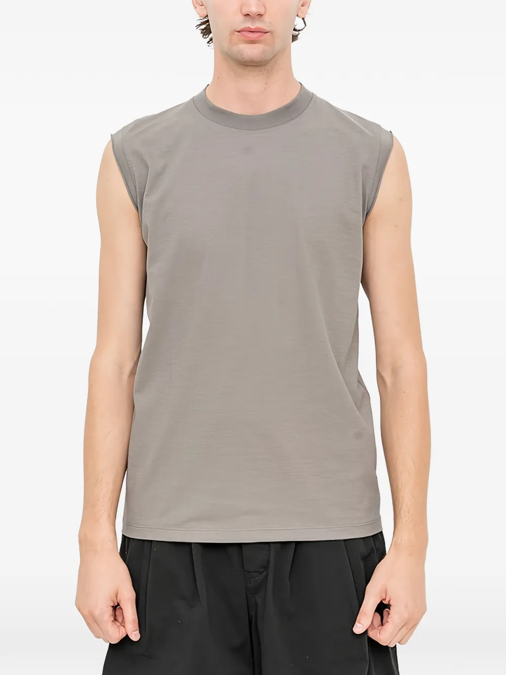 The Viridi-Anne logo-embroidered tank - Grigio