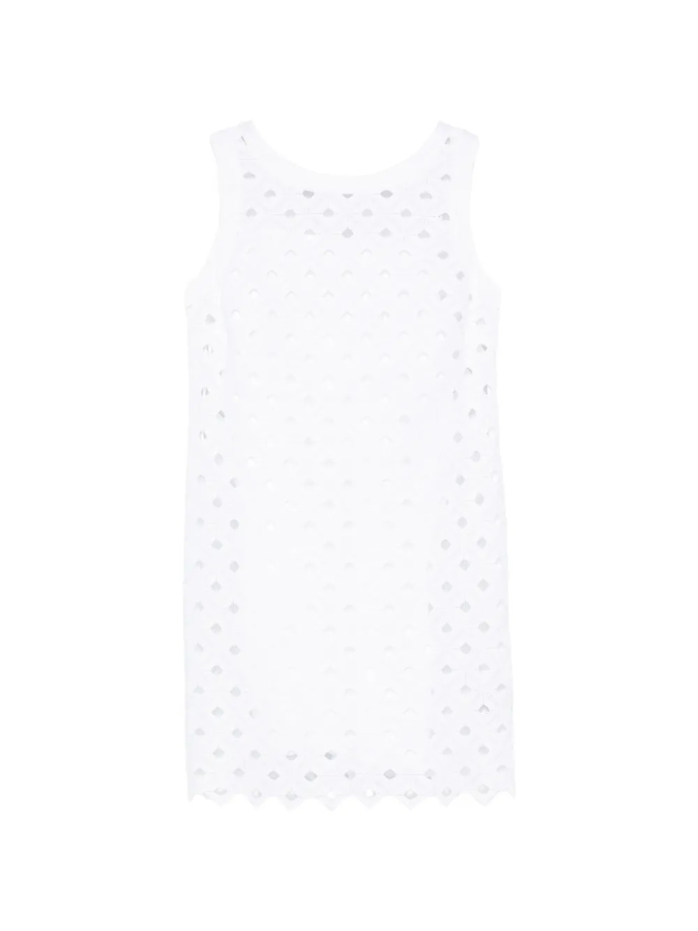 Max Mara broderie-anglaise sleeveless mini dress - Bianco