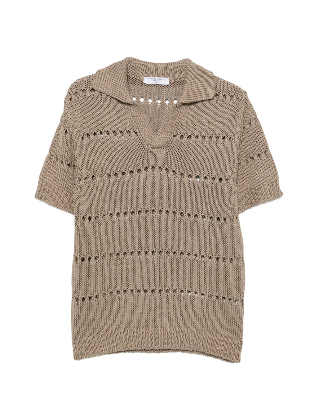 Daniele Fiesoli pointelle-knit short-sleeve sweater - Nude