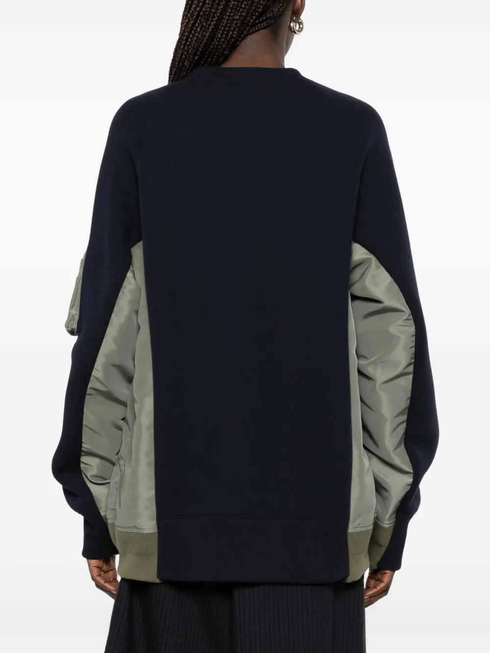 sacai Trui met ritszak en vlakken Blauw