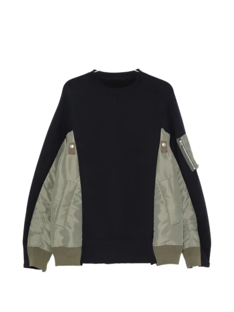 sacai panelled zip-pocket sweatshirt