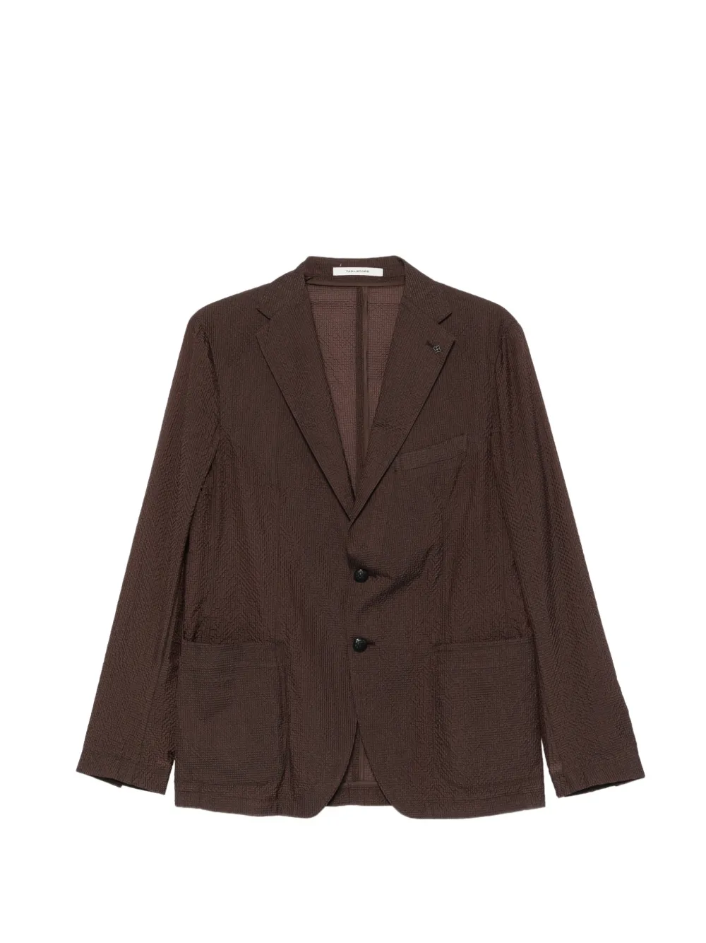 Tagliatore Dakar seersucker-textured single-breasted blazer - Marrone