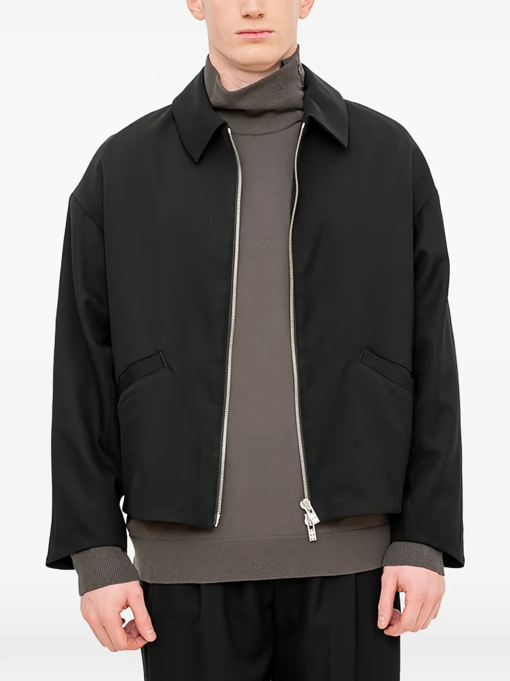  Devoa Chaqueta Con Cremallera - Negro 