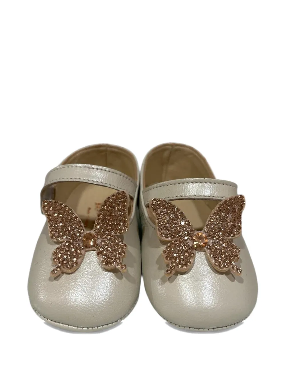 BabyWalker butterfly-patch ballet flats Beige