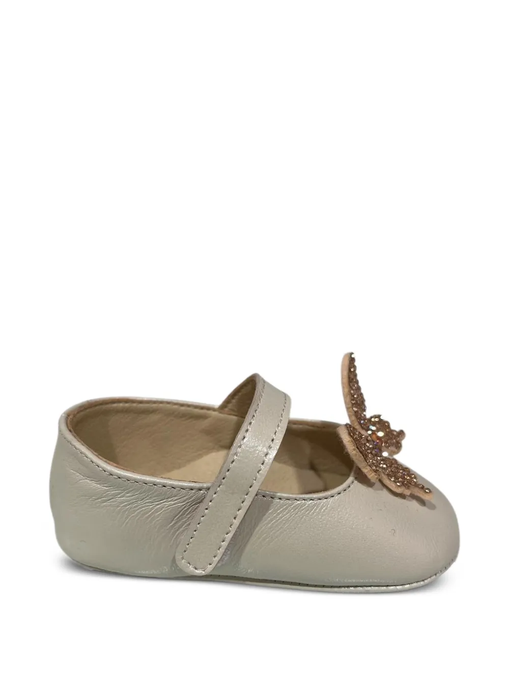 BabyWalker butterfly-patch ballet flats - Toni neutri