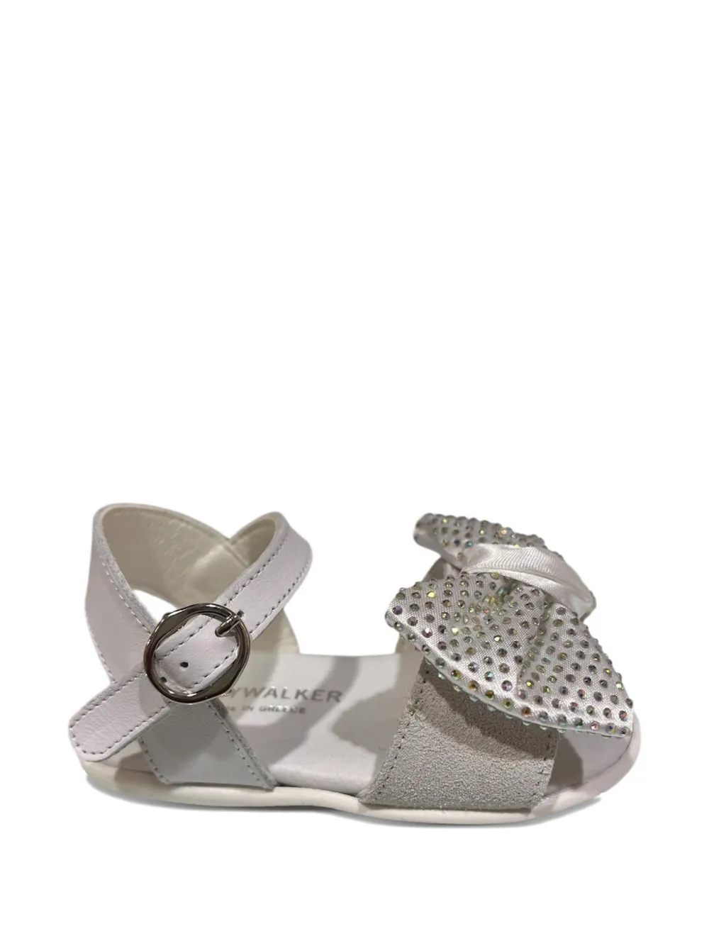 BabyWalker crystal-embellished bow sandals - Bianco