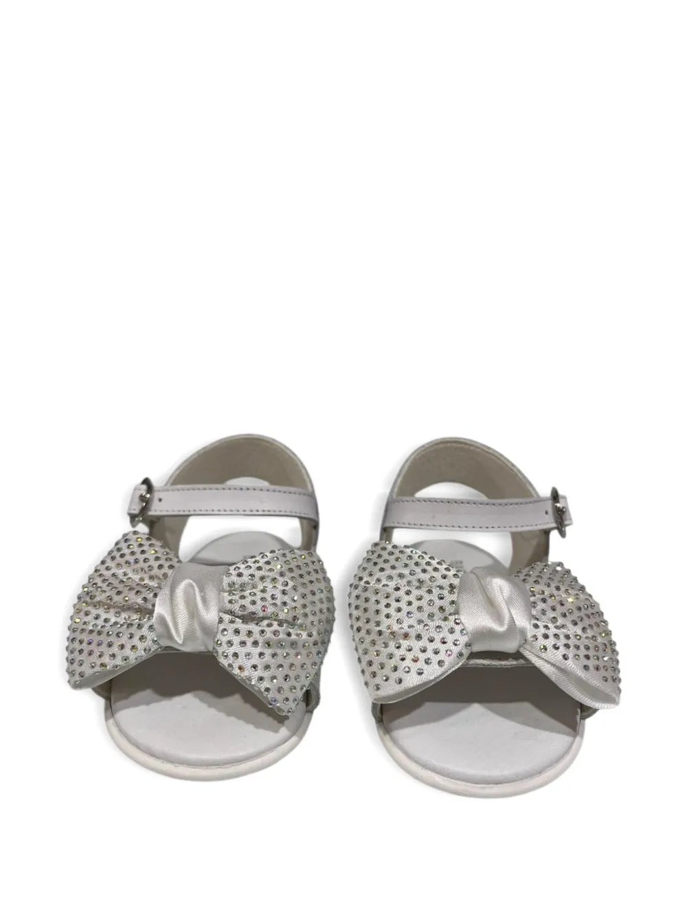 BabyWalker crystal-embellished bow sandals Wit