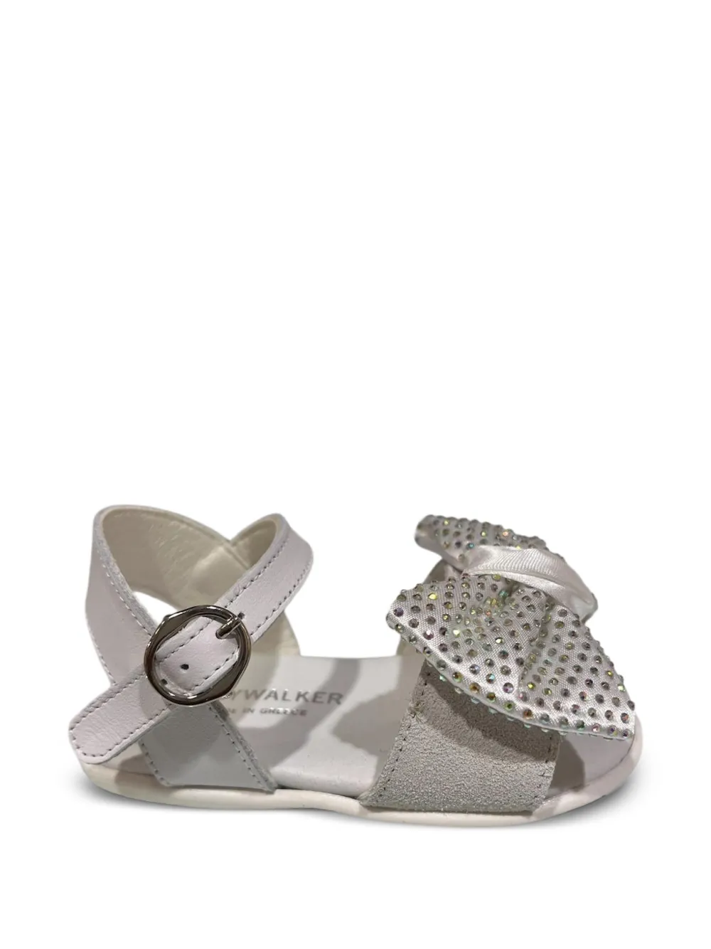 BabyWalker crystal-embellished bow sandals - Bianco