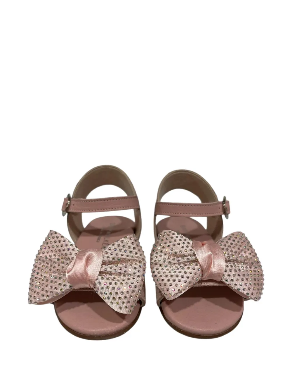 BabyWalker crystal-embellished bow sandals Roze