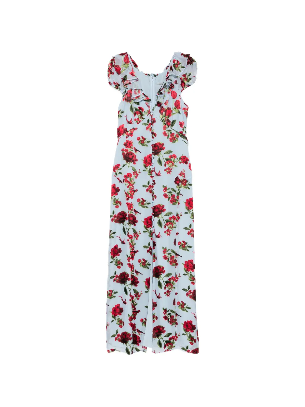 alice + olivia x Stacey Bendet Tara floral-print ruffled midi dress - Blu