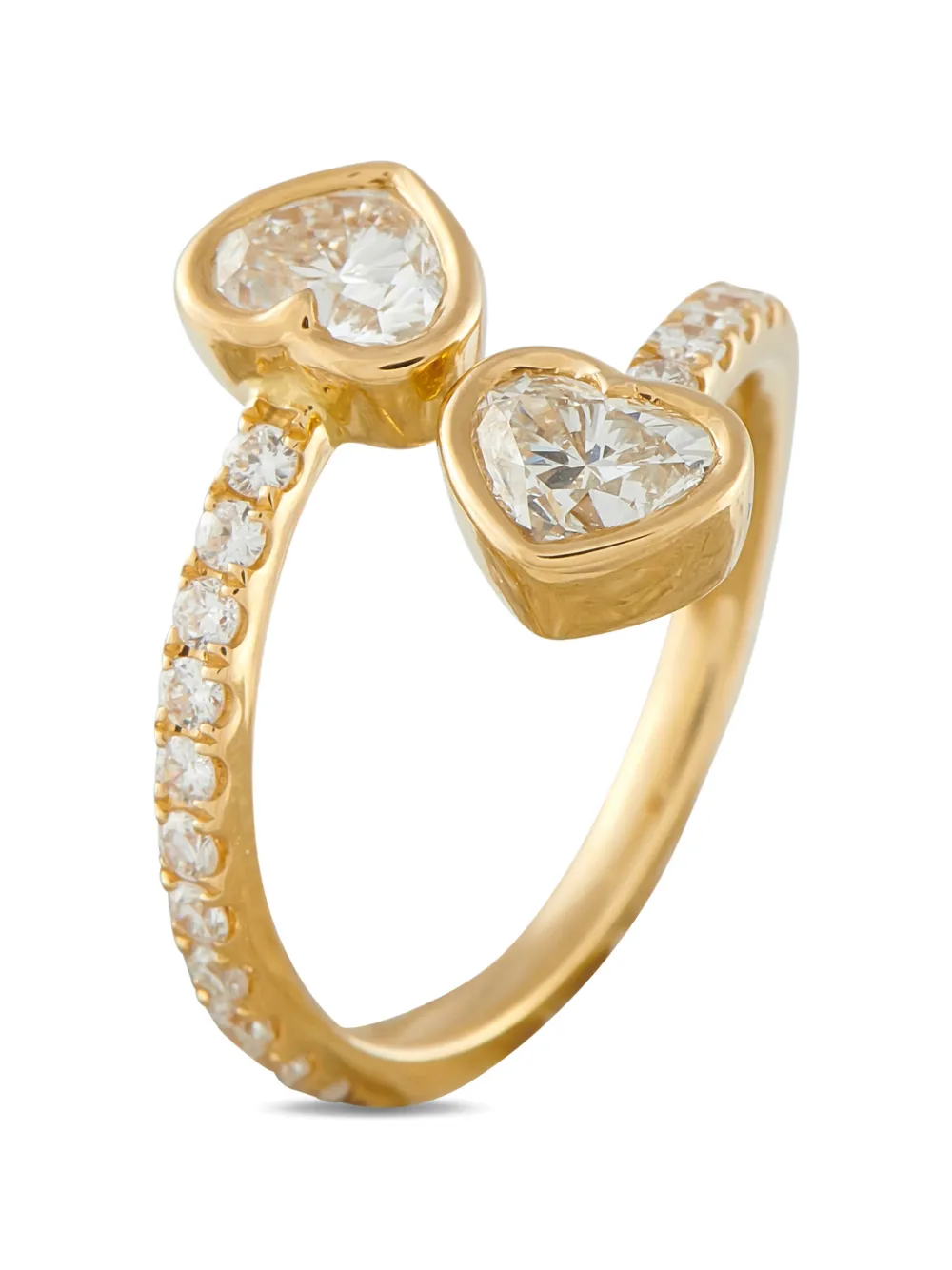 LB Exclusive diamond bypass heart ring - Oro