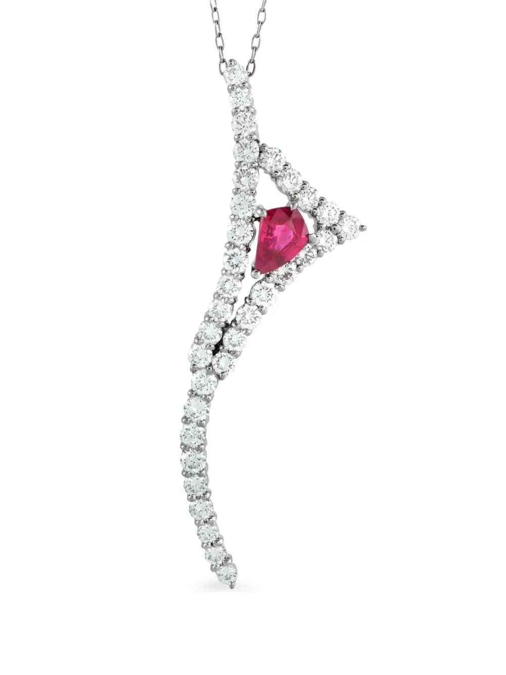 LB Exclusive platinum diamond and ruby necklace - Argento