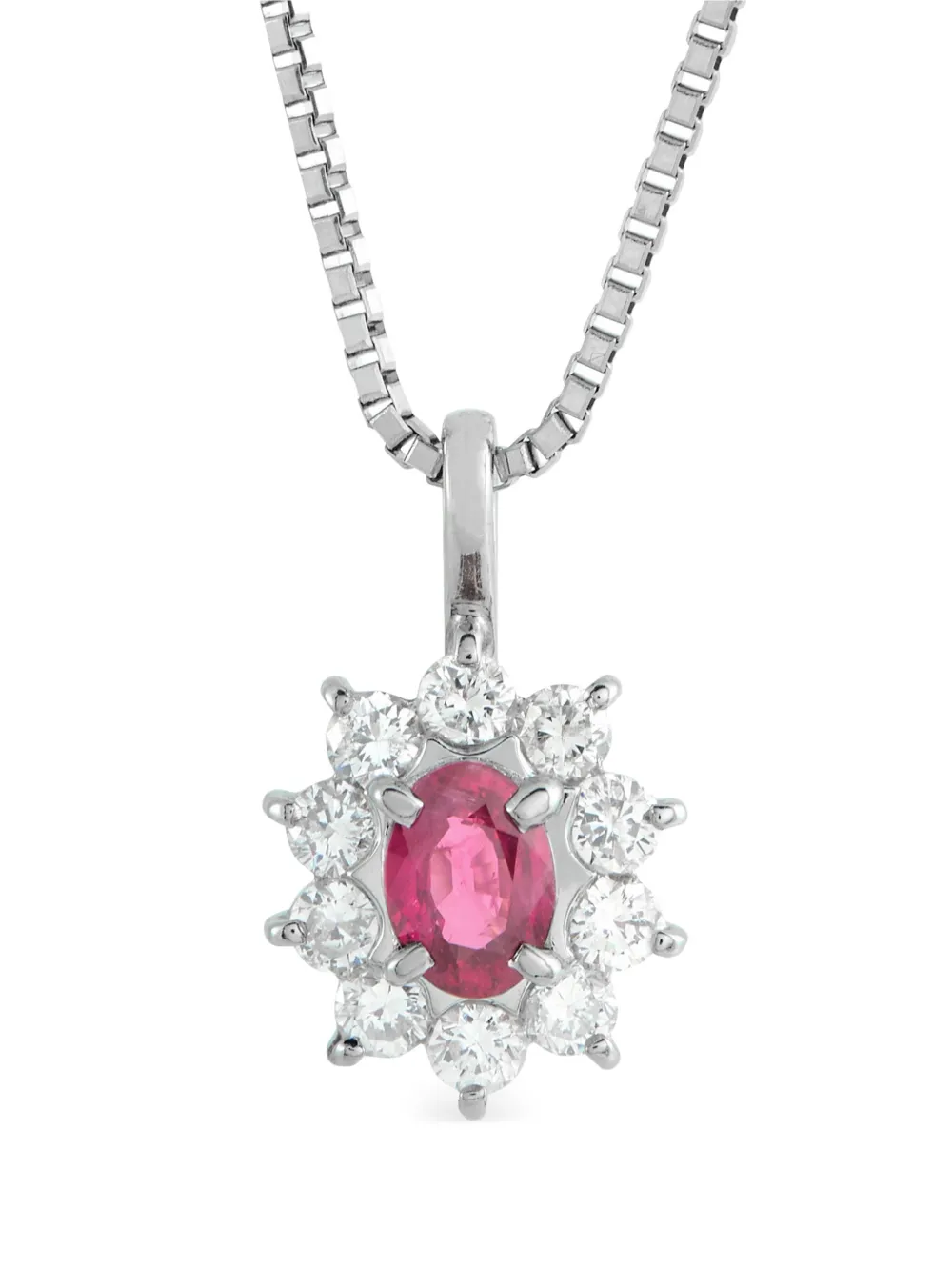 LB Exclusive floral Ruby pendant necklace - Argento