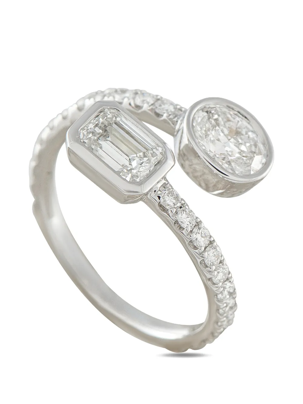 LB Exclusive diamond bypass ring - Argento