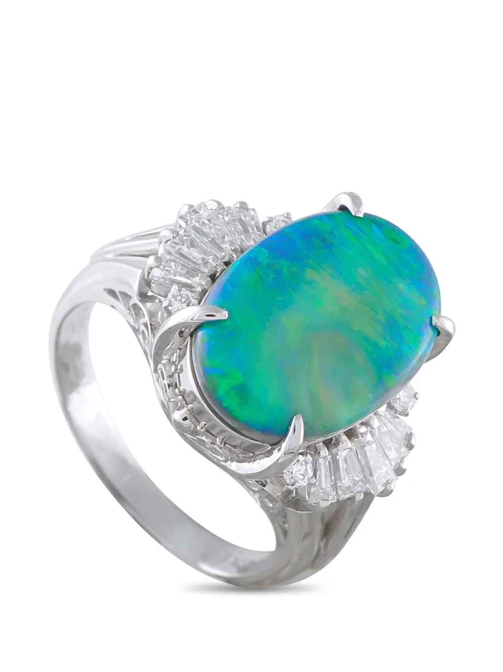 LB Exclusive black opal and diamond ring - Argento