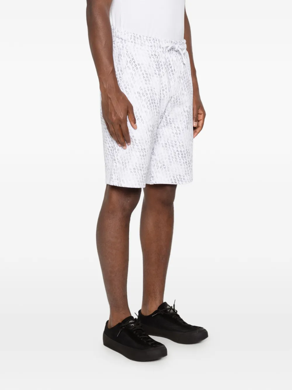 Karl Lagerfeld Shorts met trekkoord en logopatroon Wit