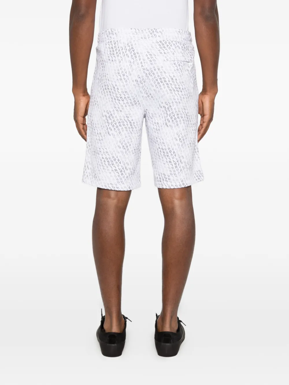 Karl Lagerfeld Shorts met trekkoord en logopatroon Wit