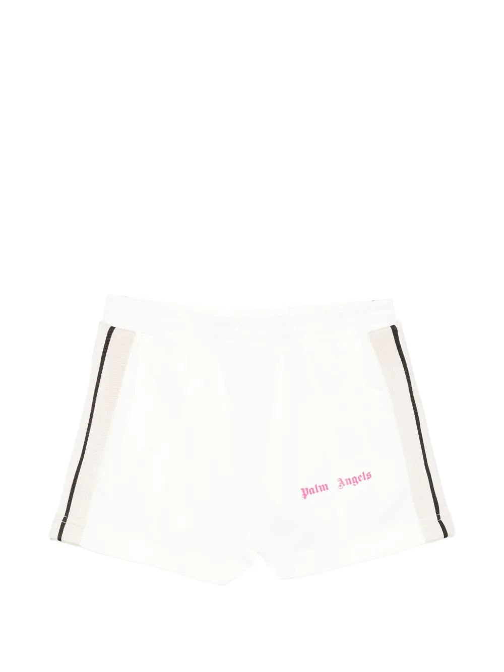 Palm Angels Kids side-stripe logo-print shorts - Bianco