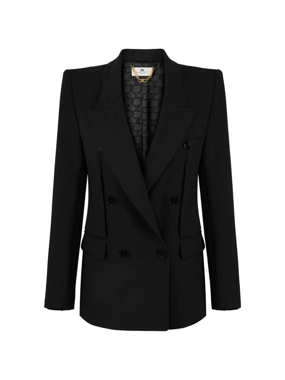 Elisabetta Franchi double-breasted peak-lapels blazer - Black