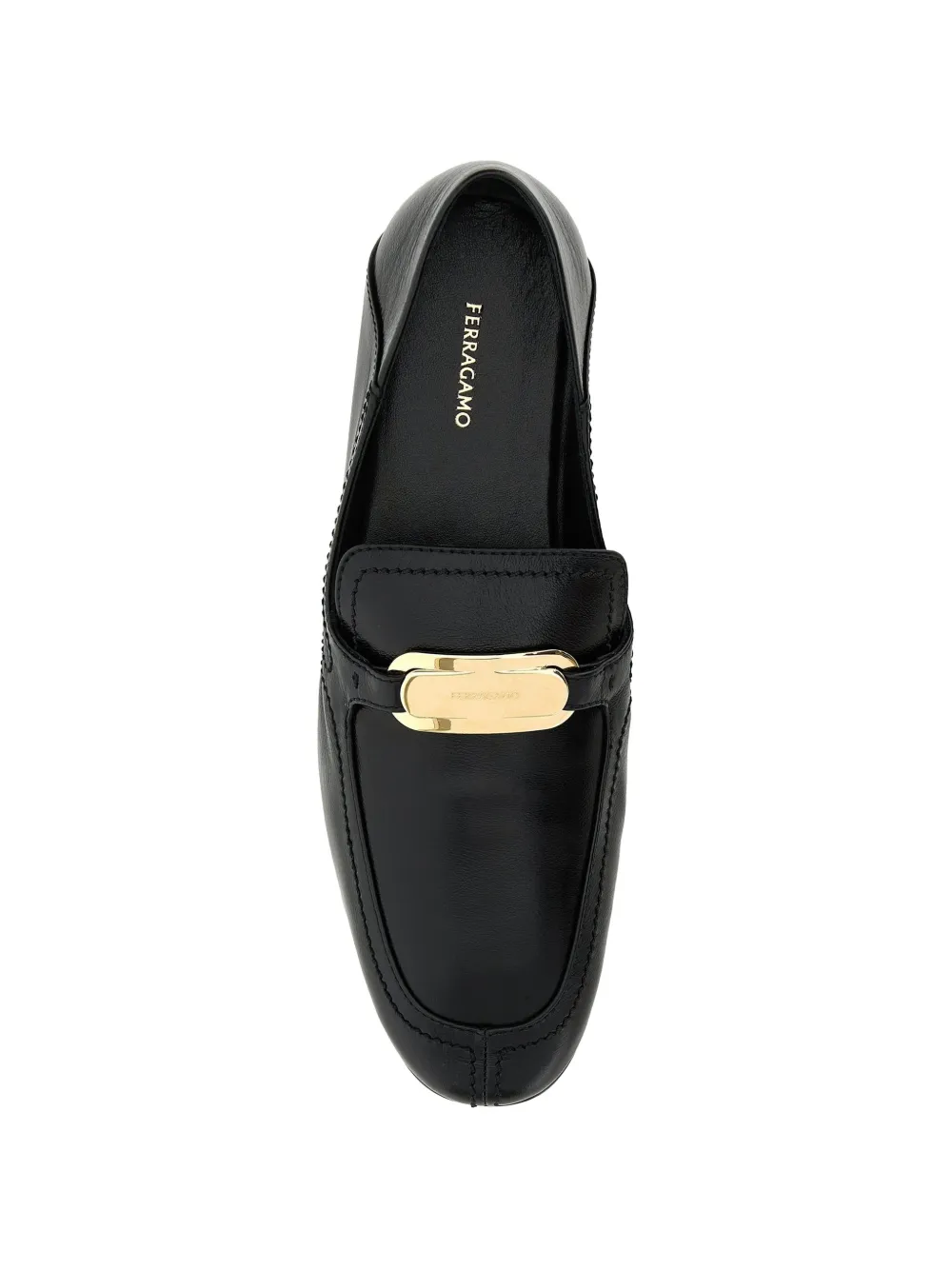 Ferragamo buckle leather loafers Zwart