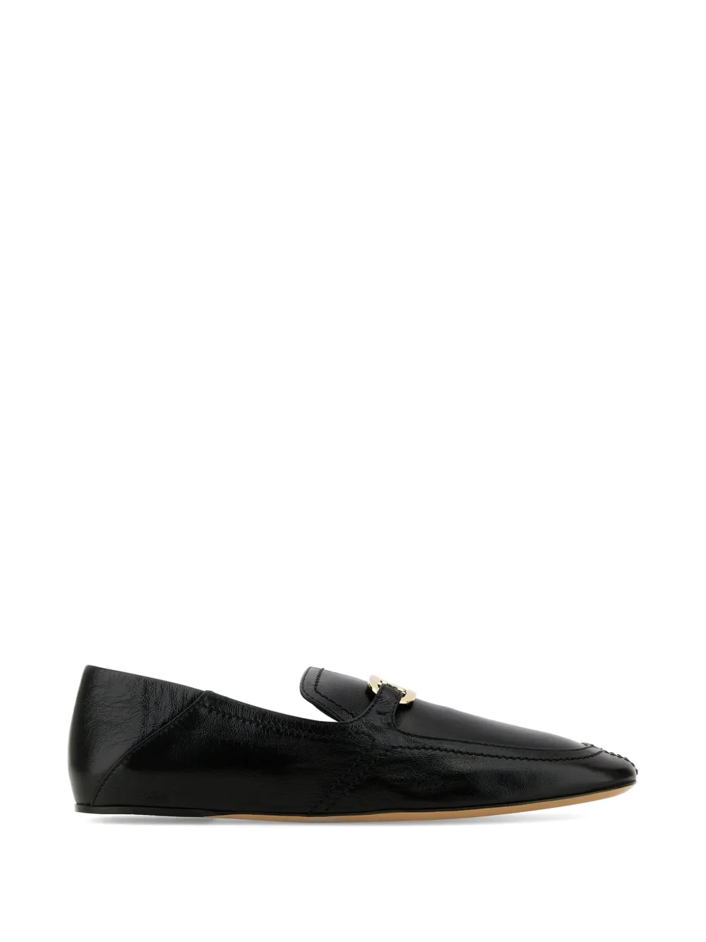 Ferragamo buckle leather loafers Zwart