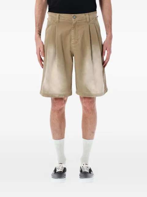 ERL pleated faded-effect shorts