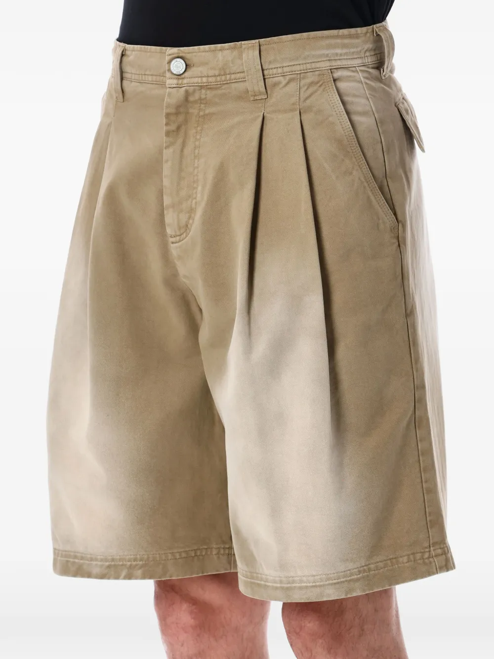 ERL Geplooide shorts met vervaagd effect Beige