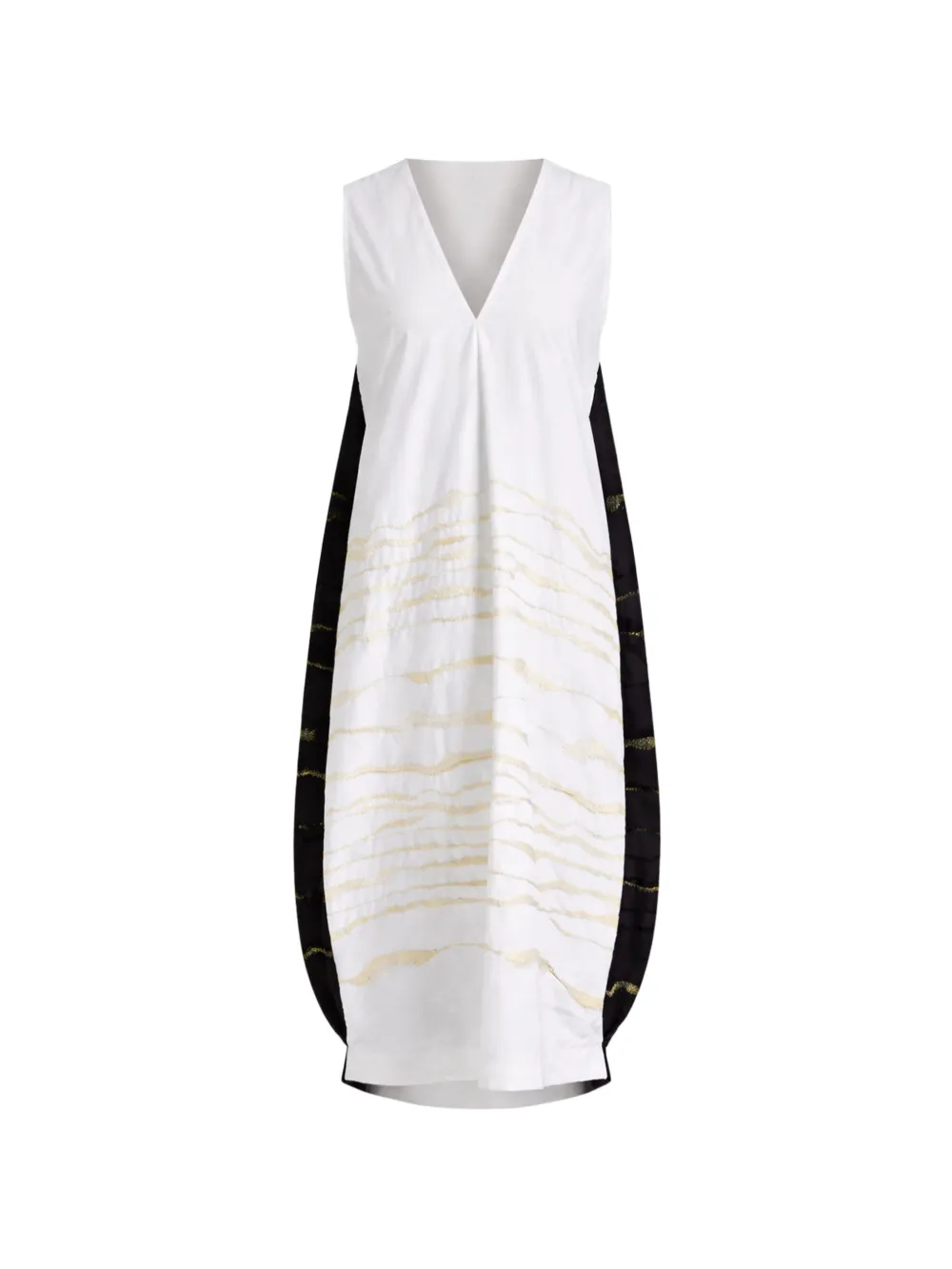 Liviana Conti V-neck panelled midi dress - Nero