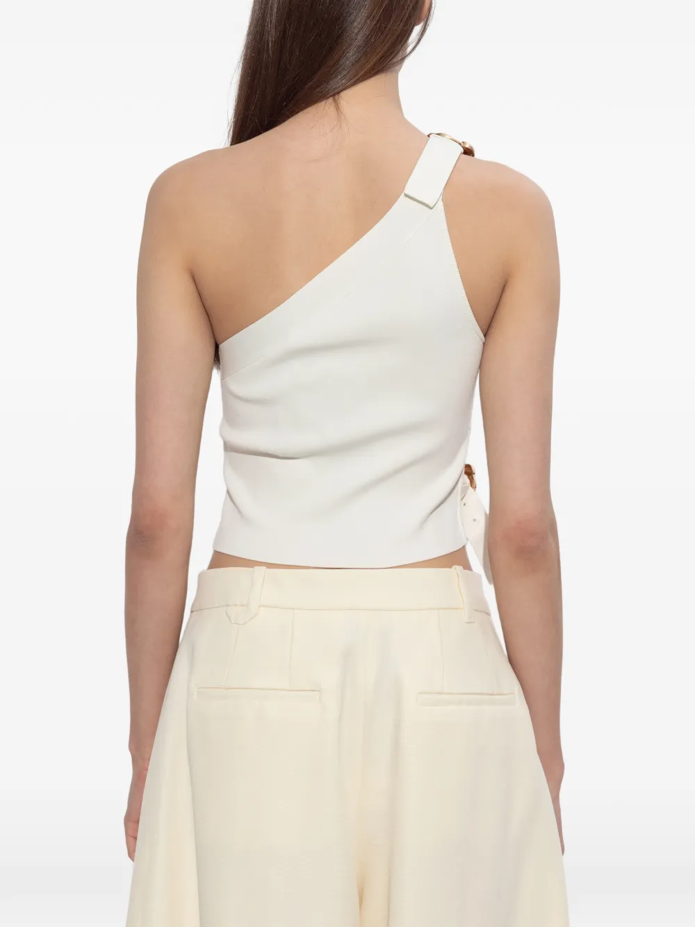 Cult Gaia Valeria asymmetrische top met ringdetail Wit