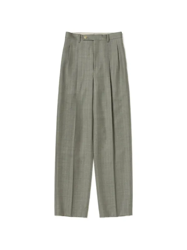 Auralee Wide-leg Pleated Trousers in Green