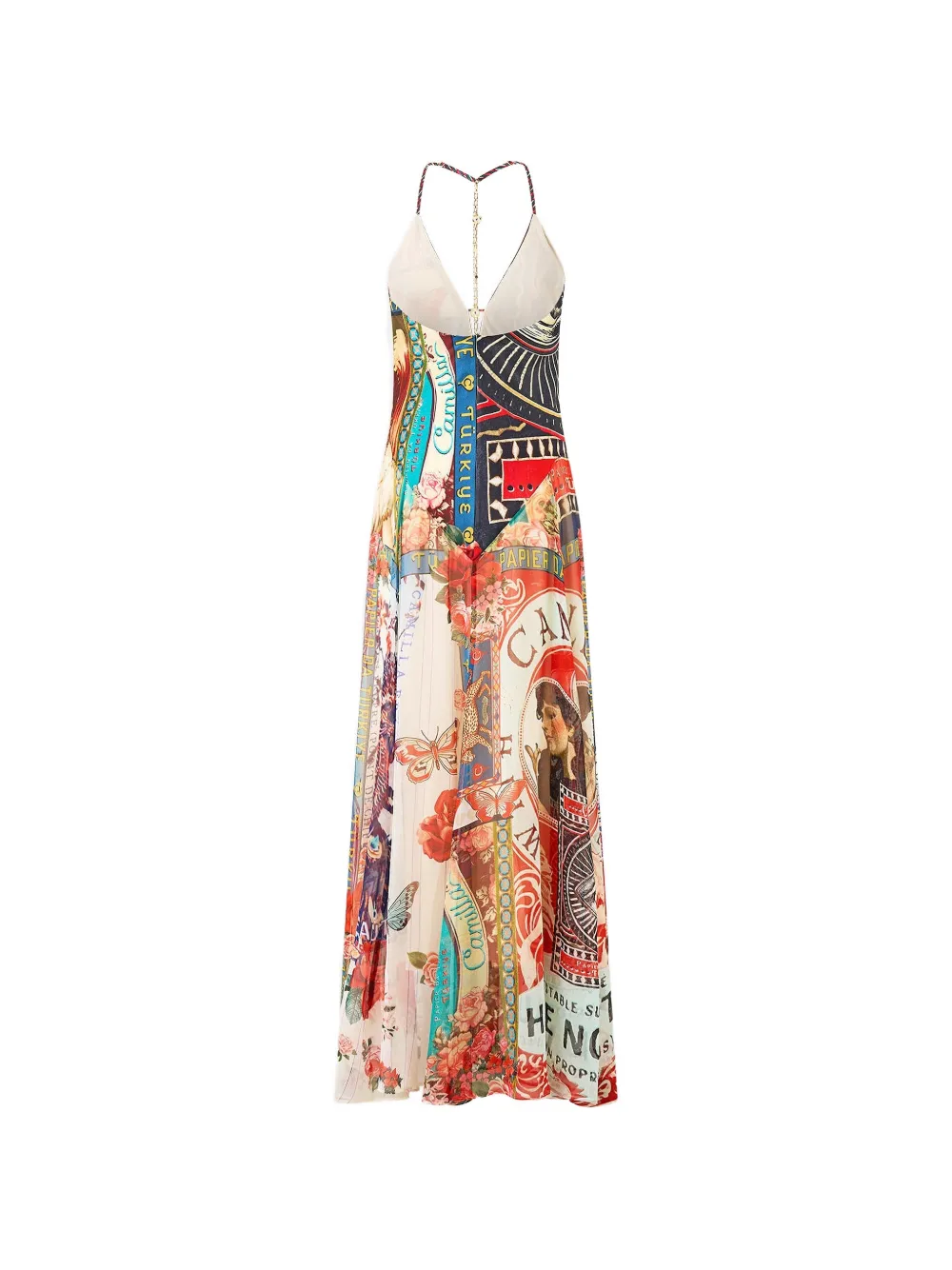 Camilla Zijden maxi-jurk Beige
