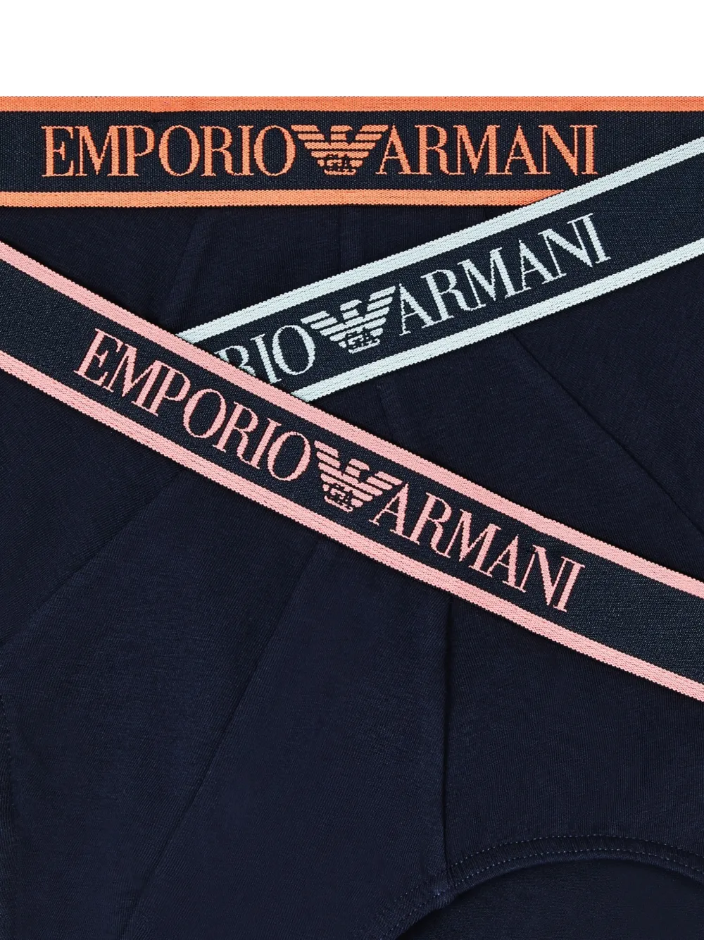 Emporio Armani Drie boxershorts met logoband Blauw