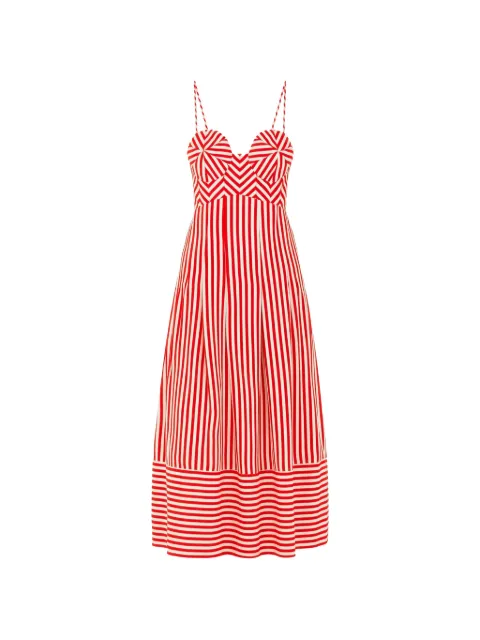 FARM Rio striped midi dress