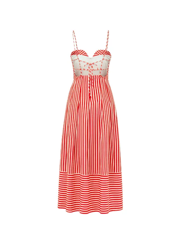 farm rio red and white dress Farm Rio Patterned Red Dress by Farm Rio