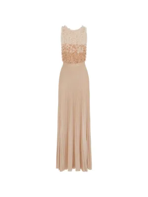 NISSA Glittery pliss-effect Gown | Gold | FARFETCH