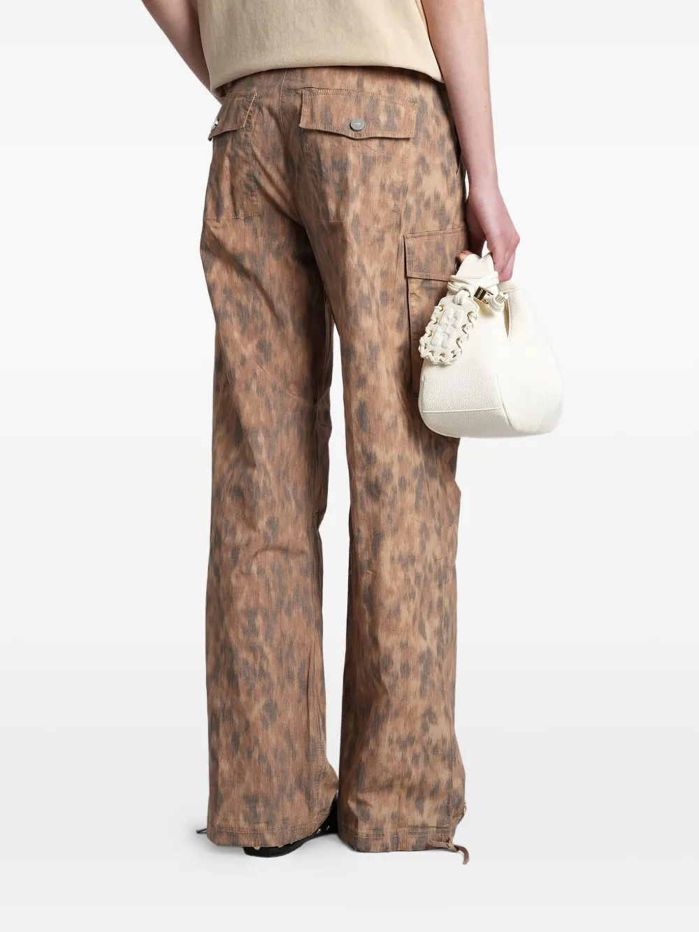 GANNI Broek met print Beige