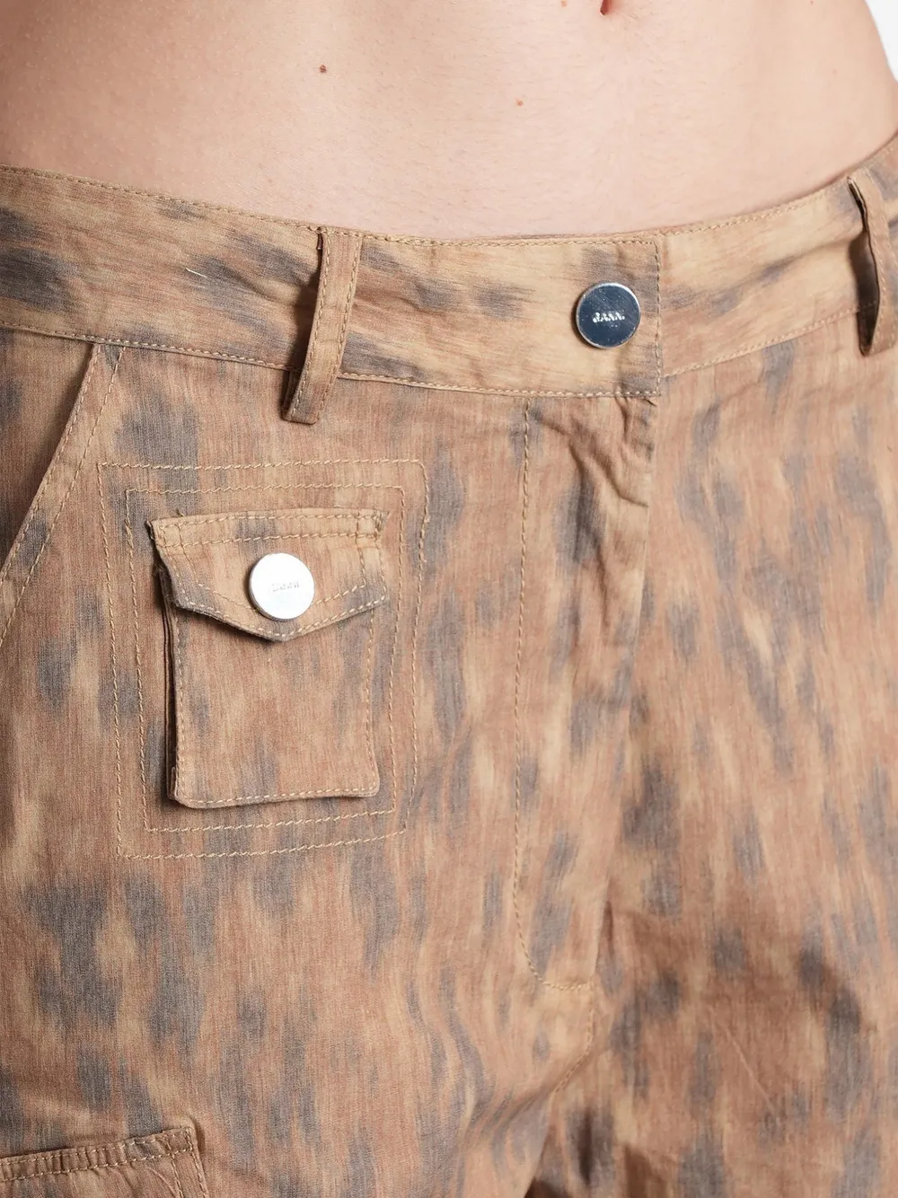 GANNI Broek met print Beige
