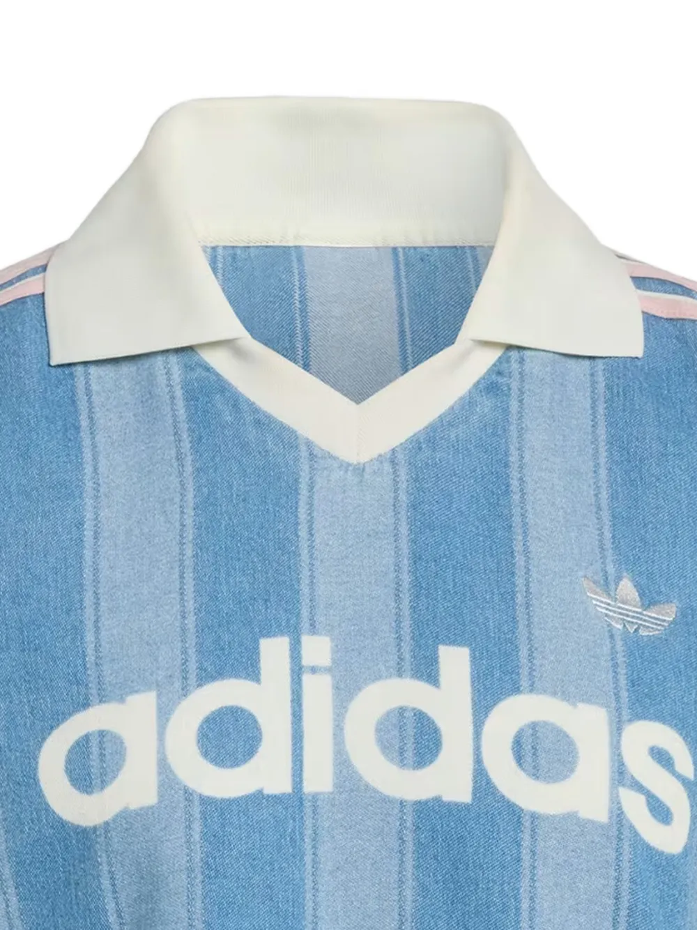 adidas Gestreept jersey met V-hals Blauw