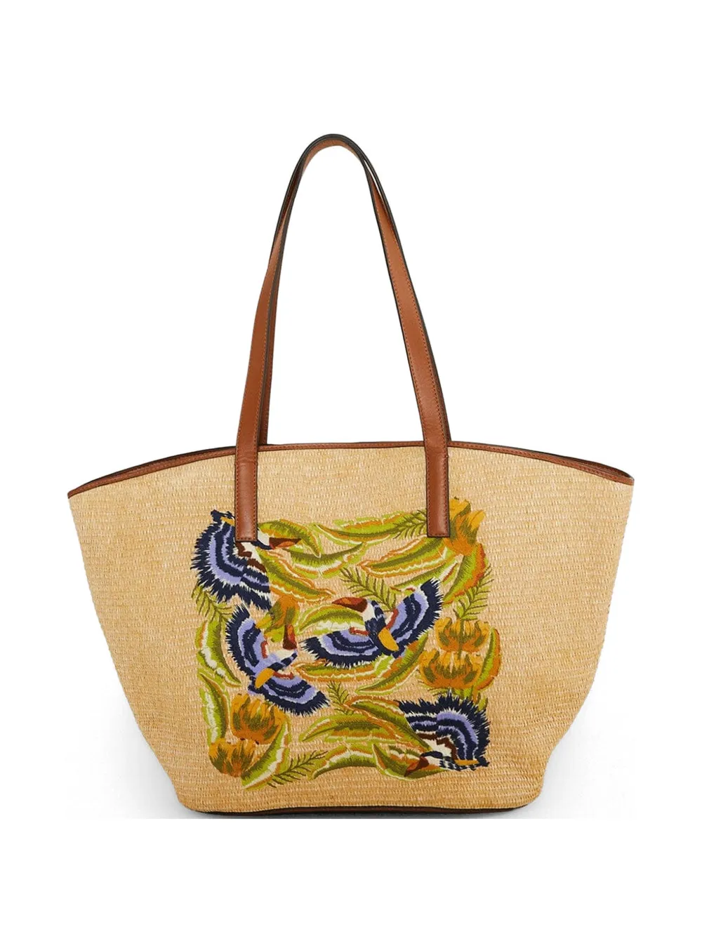 FARM Rio large raffia tote bag - Nude