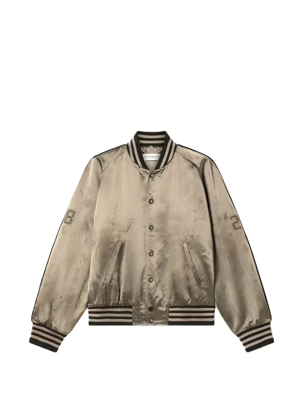 Golden Goose long-sleeve striped bomber jacket - Toni neutri