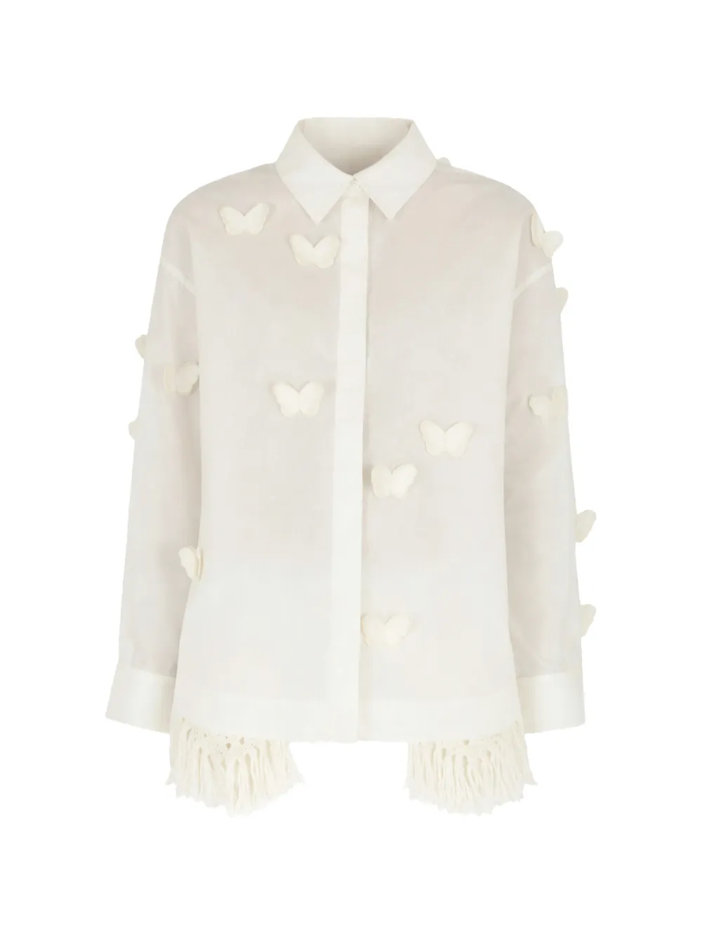 FARM Rio butterfly fringe shirt - Bianco