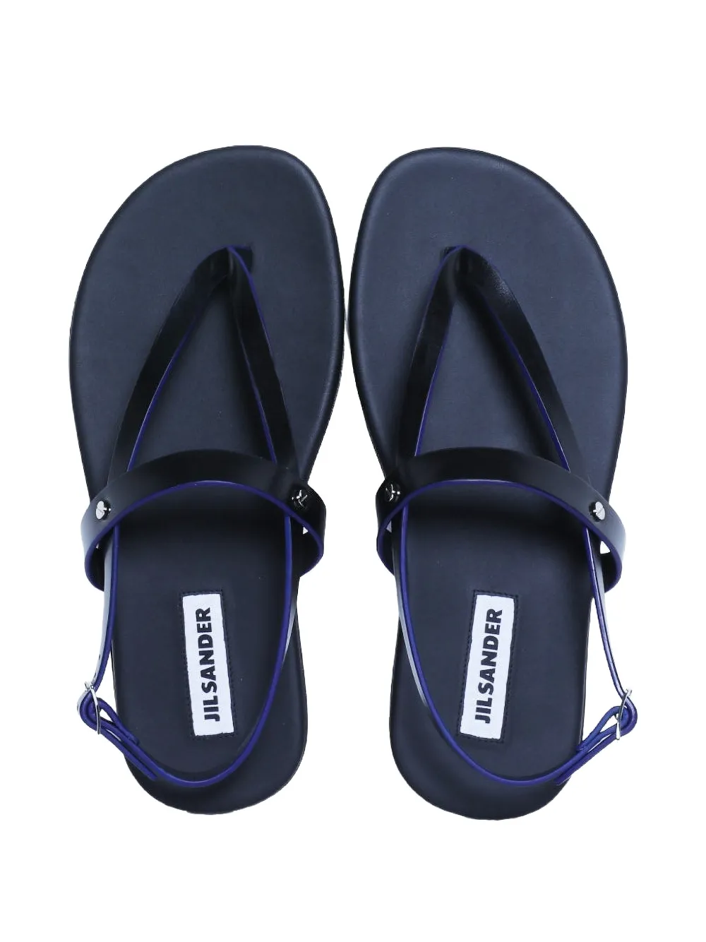 Jil Sander buckle-strap flat sandals Zwart