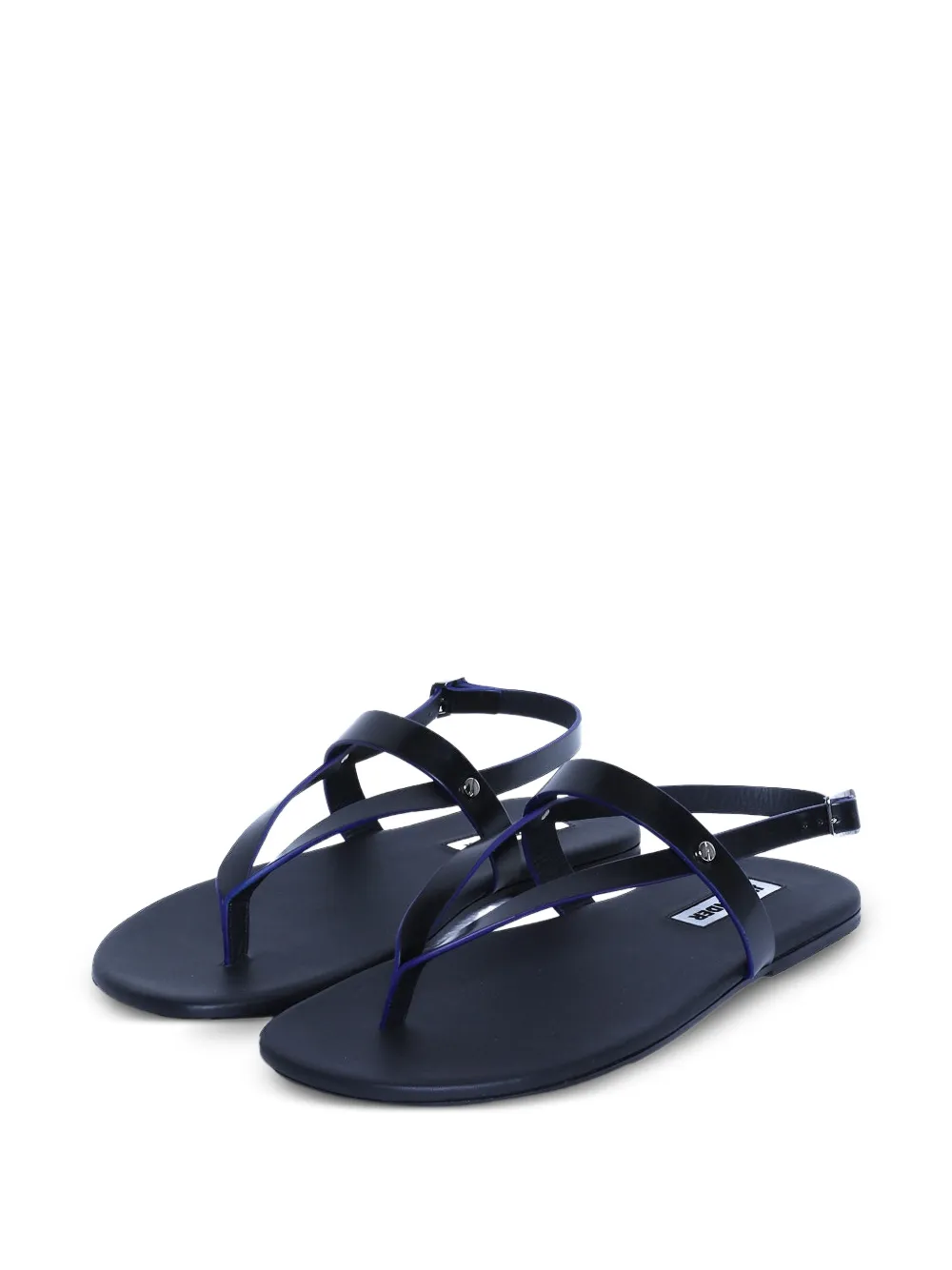 Jil Sander buckle-strap flat sandals Zwart