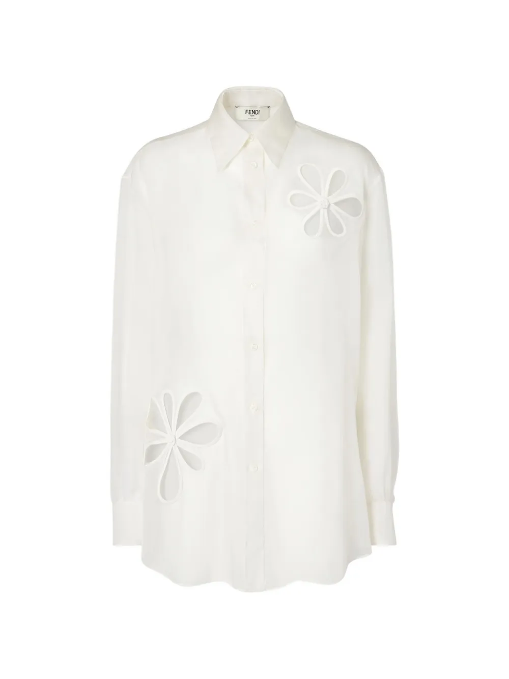 FENDI flower appliqué shirt - Weiß